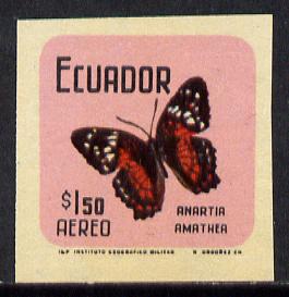 Ecuador 1970 Butterflies $1.50 (Anartia amathea) unmounted mint imperf with coloured background (as SG 1389)*