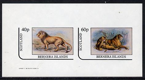 Bernera 1982 Animals (Lions) imperf,set of 2 values (40p & 60p) unmounted mint