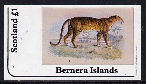 Bernera 1982 Animals (Leopard) imperf souvenir sheet (£1 value) unmounted mint