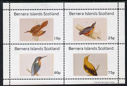Bernera 1981 Birds #07 (Kingfisher, Nuthatch, etc) perf,set of 4 values (10p to 75p) unmounted mint