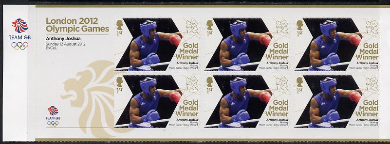 GB Great Britain 2012 London Olympic Games Team GB Great Britain Gold Medal Winner #29 - Anthony Joshua (Boxing) self adhesive sheetlet containing 6 x first class values unmounted mint