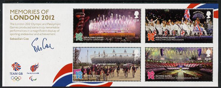 GB Great Britain 2012 Memories of London Olympic & Paralympic Games perf m/sheet unmounted mint