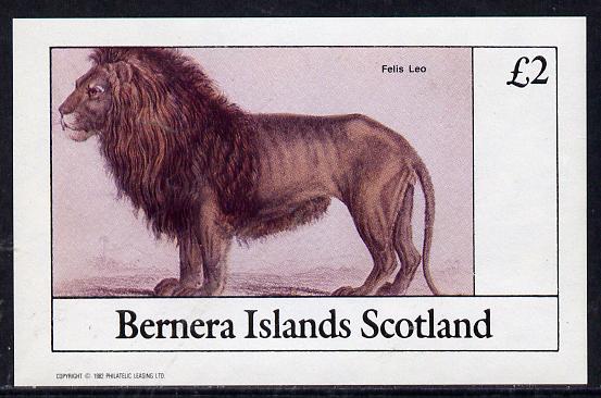 Bernera 1982 Animals (Lion) imperf deluxe sheet (£2 value) unmounted mint