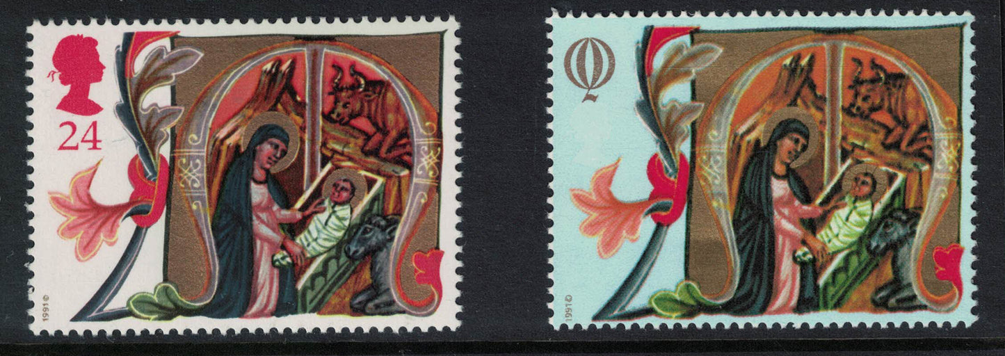 GB Xmas 1991 as SG1583. Questa Proof with Logo instead of Queens Head with blue background U/M.