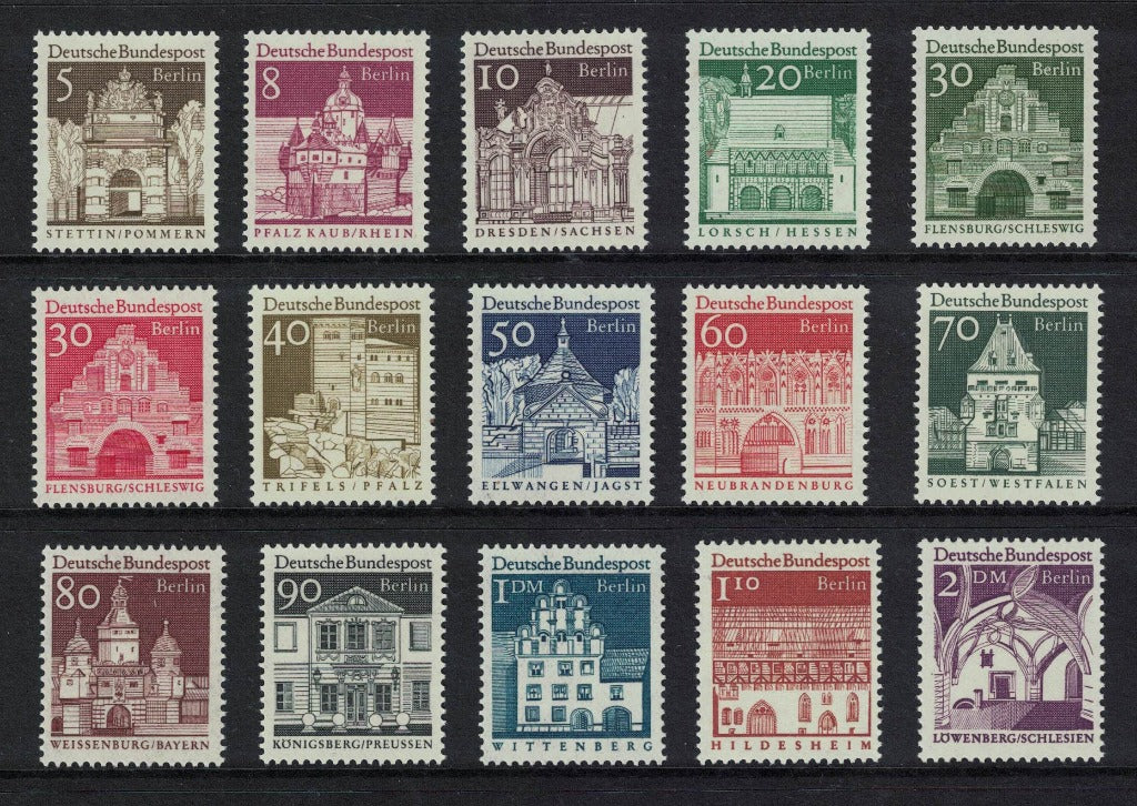 1964 Germany Berlin Architecture Part Set B244-B259 Unmounted Mint