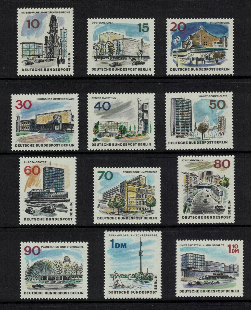 1964 Germany New Berlin Full Set B265-B276 Unmounted Mint