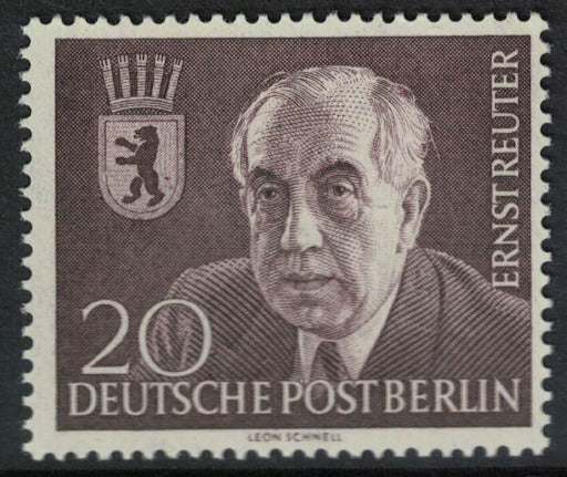 1954 West Berlin Germany SGB112 Death of Ernst Reuter (Berlin Mayor) U/M