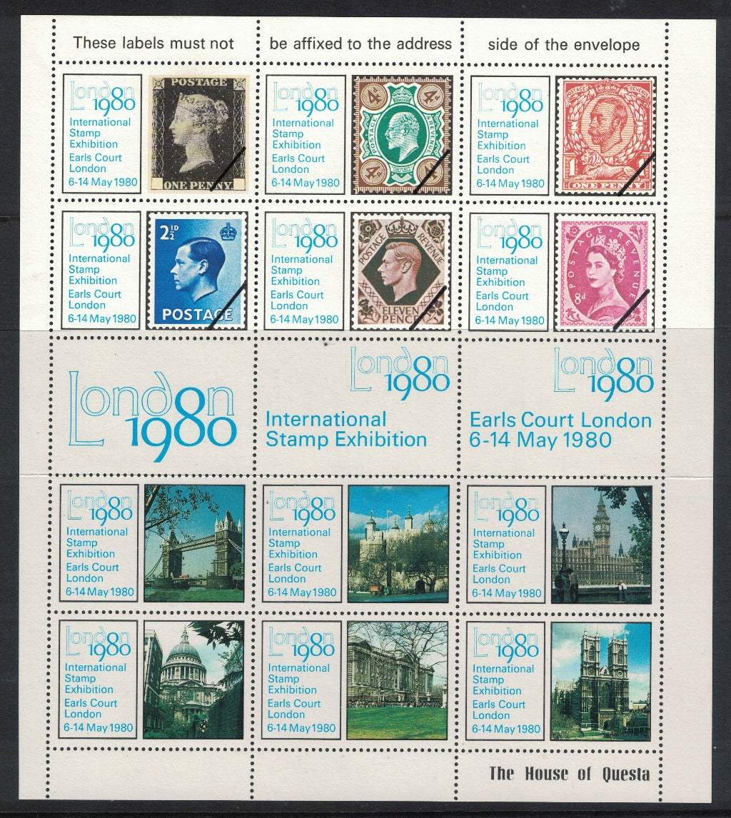 GB Great Britain London 1980 Stampex Souvenir Sheet Mint