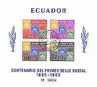 Ecuador 1965 Stamp Centenary imperf m/sheet fine used, SG MS 1319