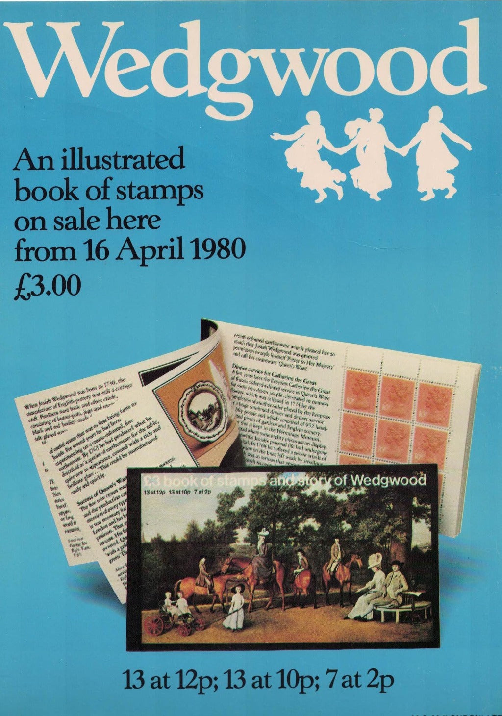 GB 1980 Wedgewood £3 Prestige Booklet Post Office A4 Wall Poster. Mint (POP 16)