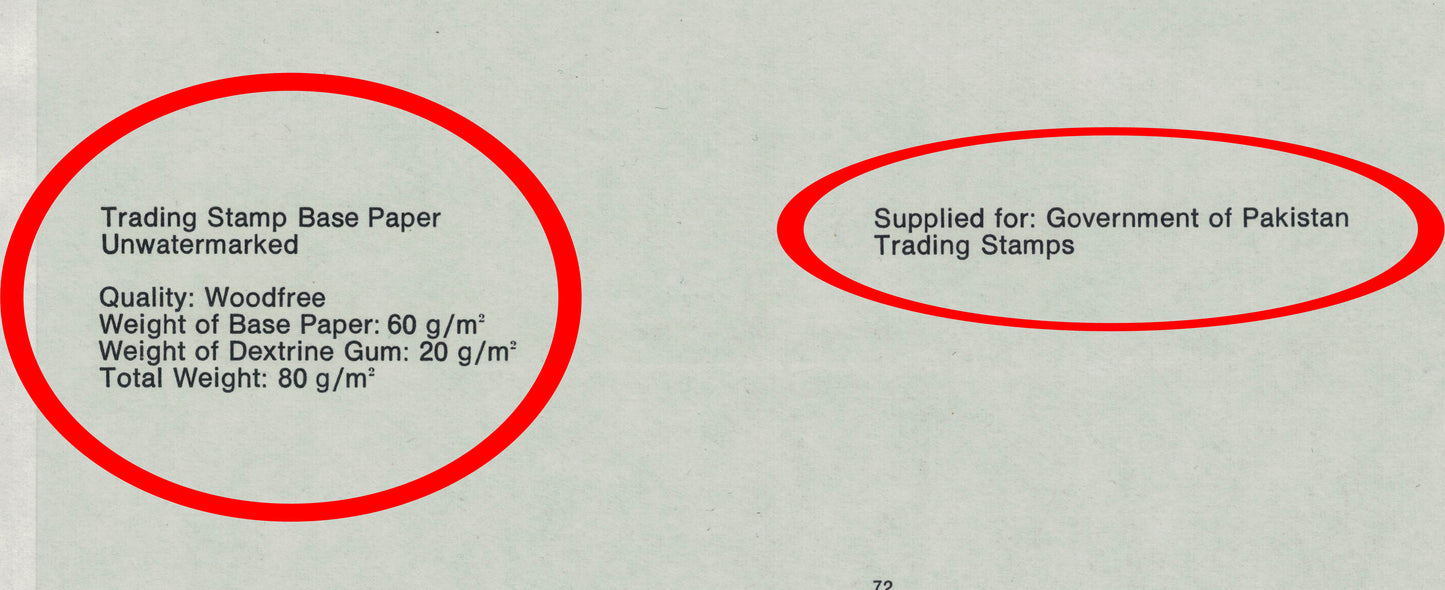 Date? Pakistan. Sheet of paper from Wiggins Teape Sample Book Unusual & Scarce