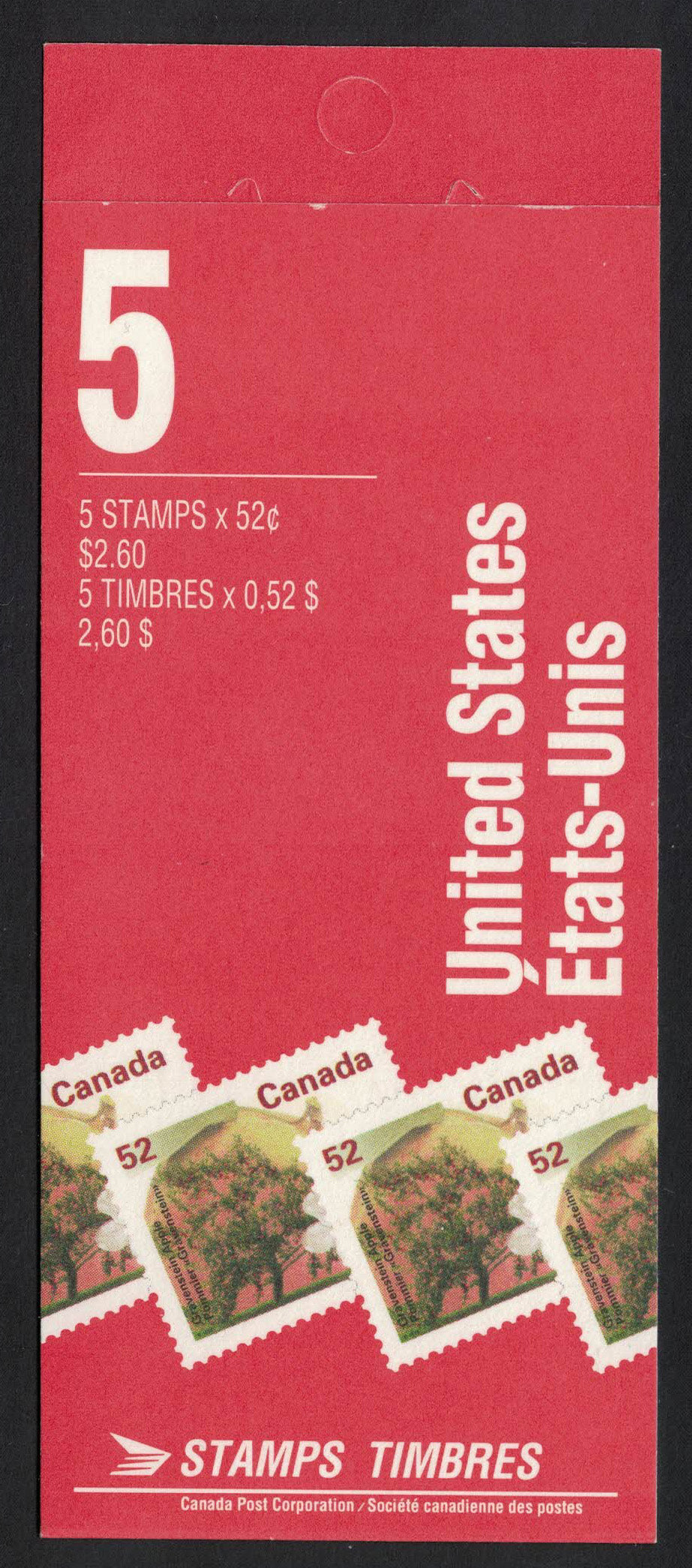 1991 Canada Fruit Tree Definitive Booklet BK142 Complete & Mint