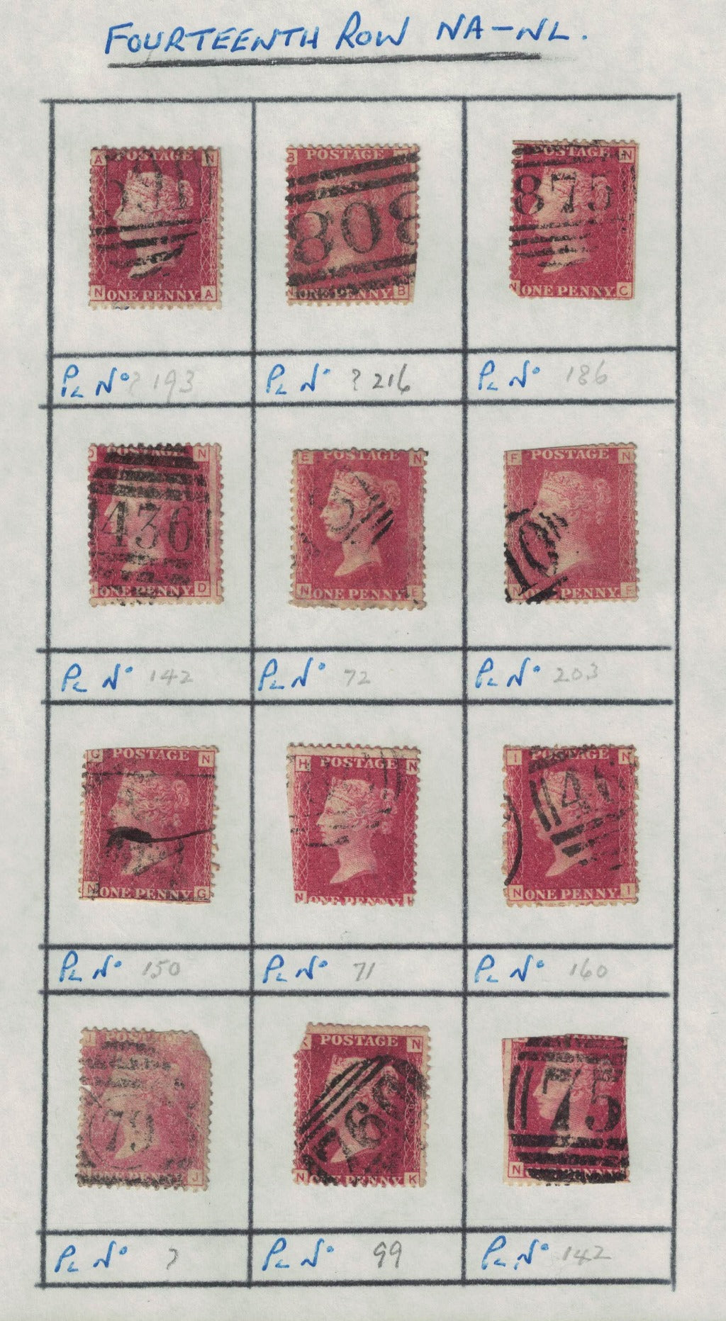 GB 1858 -79 SG43 Part Reconstruction. ROW N. See scan for condition