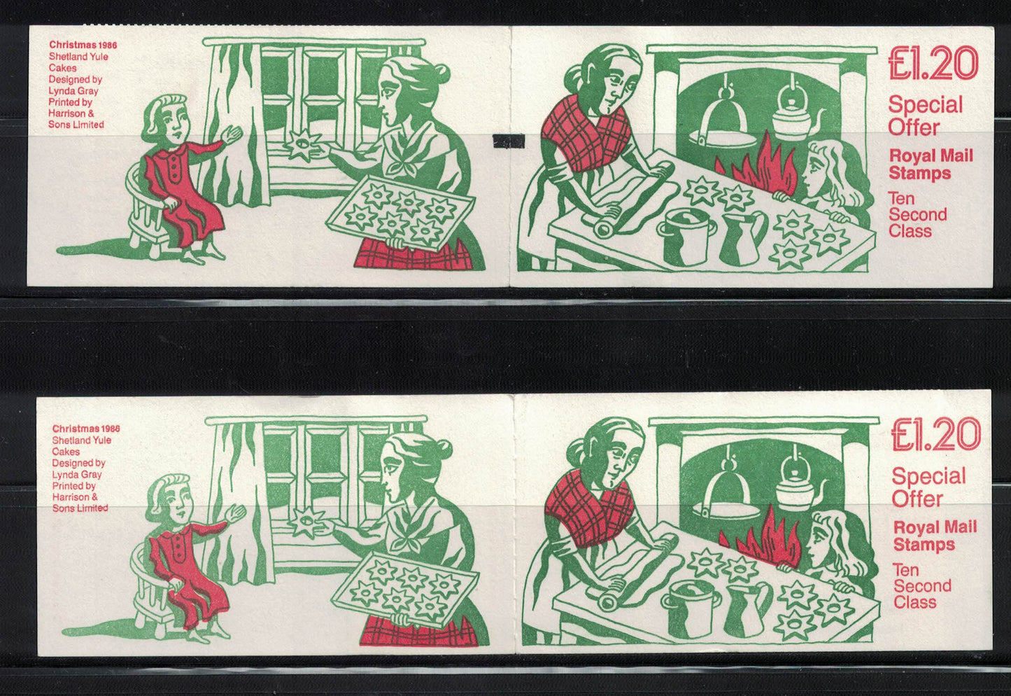 GB 1986 £1.20 Xmas "Shetland Yule Cakes" FX9A & FX9B U/M Good Perfs