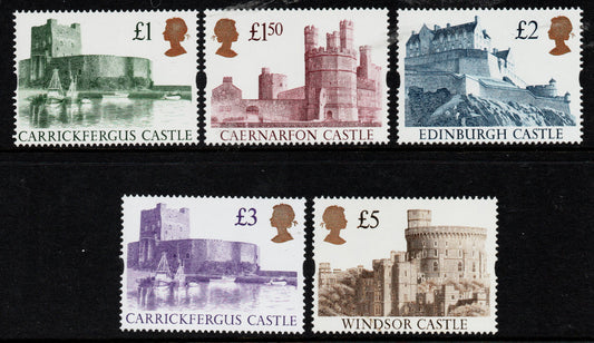 GB QEII 1992 Castles High Values SG1614 - 1618 Perfect Unmounted Mint  (00248)