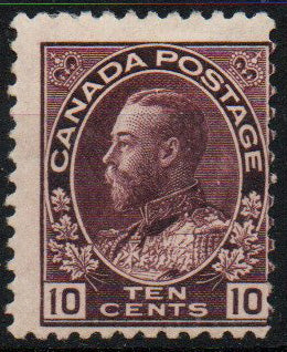 Canada 1912 KGV 10c Brownish Purple SG210 Average Mounted Mint SG235