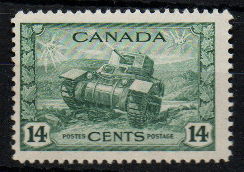 Canada 1943 14c Dull Green SG385 Unmounted Mint