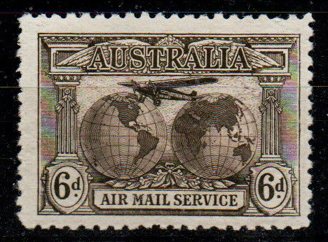 Australia 1931 6d Sepia Air Stamp SG139 Good Used 
