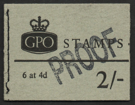 GB QEII 2/- August 1970. Booklet Advertisers Copy without Stamps as intended. Overprinted PROOF in Black
