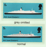 1969 SG778 5d British Ships Grey omitted (Deck Details) Error U/M (1156)