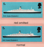 GB 1969 SG778 5d British Ships Red omitted (Ships Inscription) Error (1157)