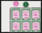 1948 SG98 3m Sudan Camel Postman NW Corner Blk of 6 Plate 1 with..... (RW1333)