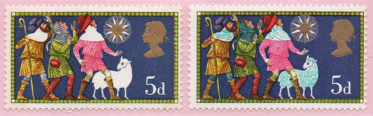 GB 1969 SG813 Christmas 5d with Light Blue Completely MISSING Error (Sheep and Headscarves) U/M MNH