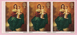 GB 1967 Christmas SG757 4d Marginal strip of 3 with value omitted only on Stamp 1 U/M (1472)
