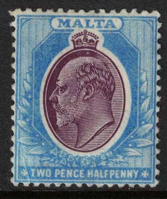 1903 Malta Edward VII SG41. 2½d Maroon & Blue VLMM