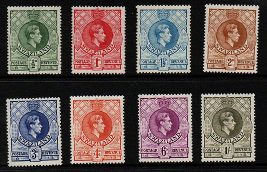 1938-54 KG VI Swaziland SG28, 29a, 30, 31, 32b, 33a, 34a & 35a 