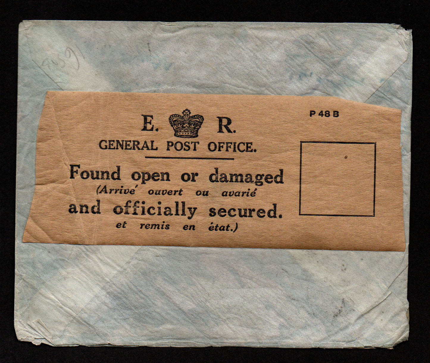 1934 Crash Mail Cygnus Flying-Boat Brindisi (Italy) to London Aerogramme with "Damaged by Seawater Cachet"