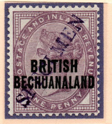 1881 British Bechuanaland SG172 Penny Lilac 16 dots Handstamped SPECIMEN Type BEC2 (954)