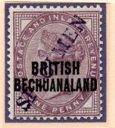 1881 British Bechuanaland SG172 Penny Lilac 16 dots Handstamped SPECIMEN Type BEC2