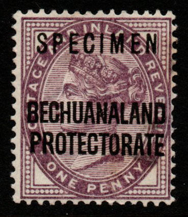 1881 British Bechuanaland SG172 Penny Lilac 16 dots Handstamped SPECIMEN Type D12 (956)