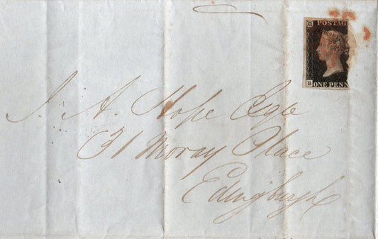 GB QV Nov 1840 Entire bearing just over one half of SG1 !
