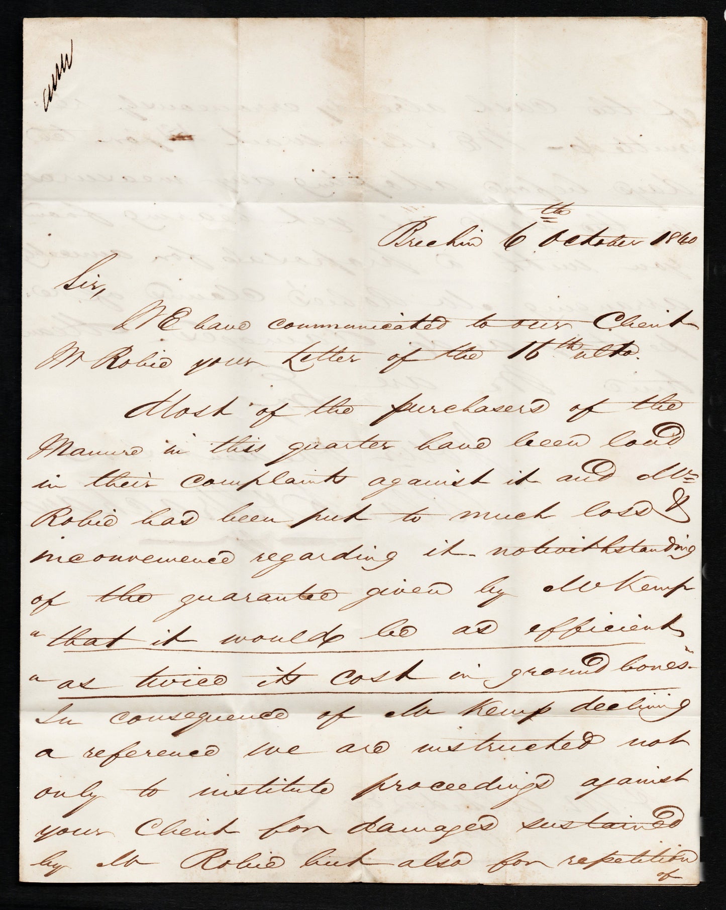 GB QV 6th Oct 1840 SG1 Plate 6 AS4. A - F.  Light Red M/C on Wrapper to Poole, Dorset. Single Line Address. (AM1059)