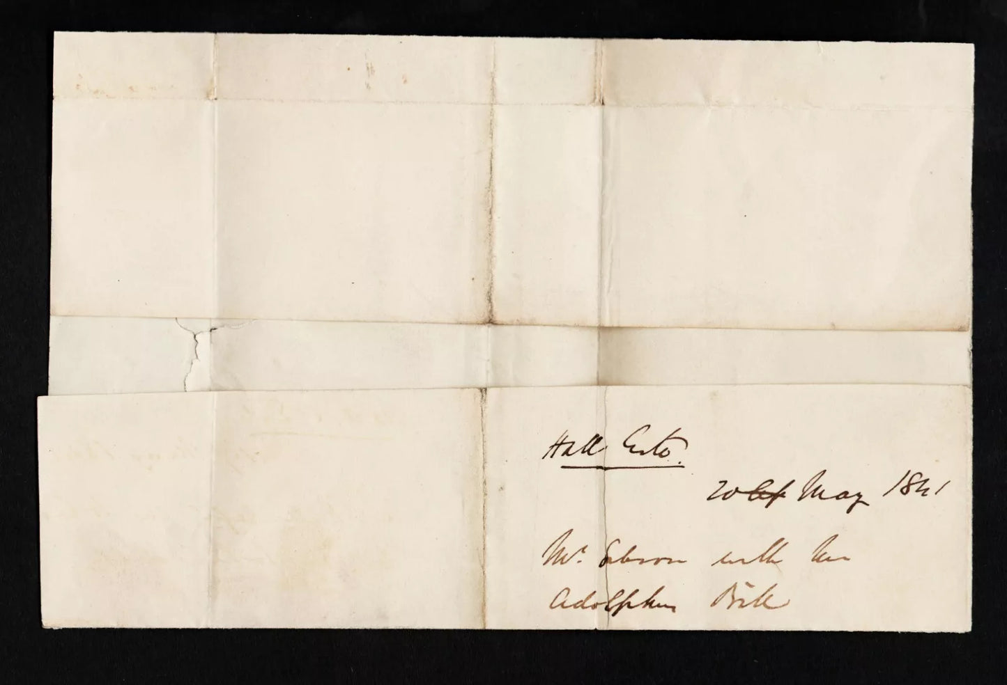 GB QV 20th May 1841 SG2 Plate 6 on Wrapper to Pall Mall London (AM1060)