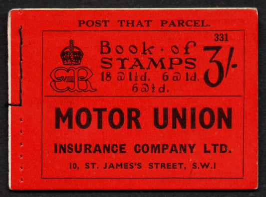 GB SG BC3 Edition 331 Ed VIII Nov 1936 3/- Booklet Complete & Unmounted Mint (AM1108)
