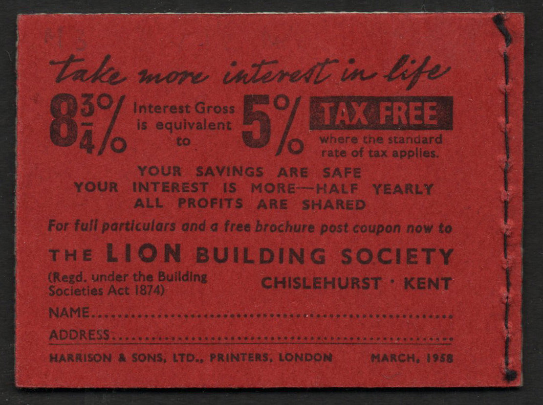 GB QEII SG M3 3/- Booklet March 1958 Complete & Mint (AM1125)