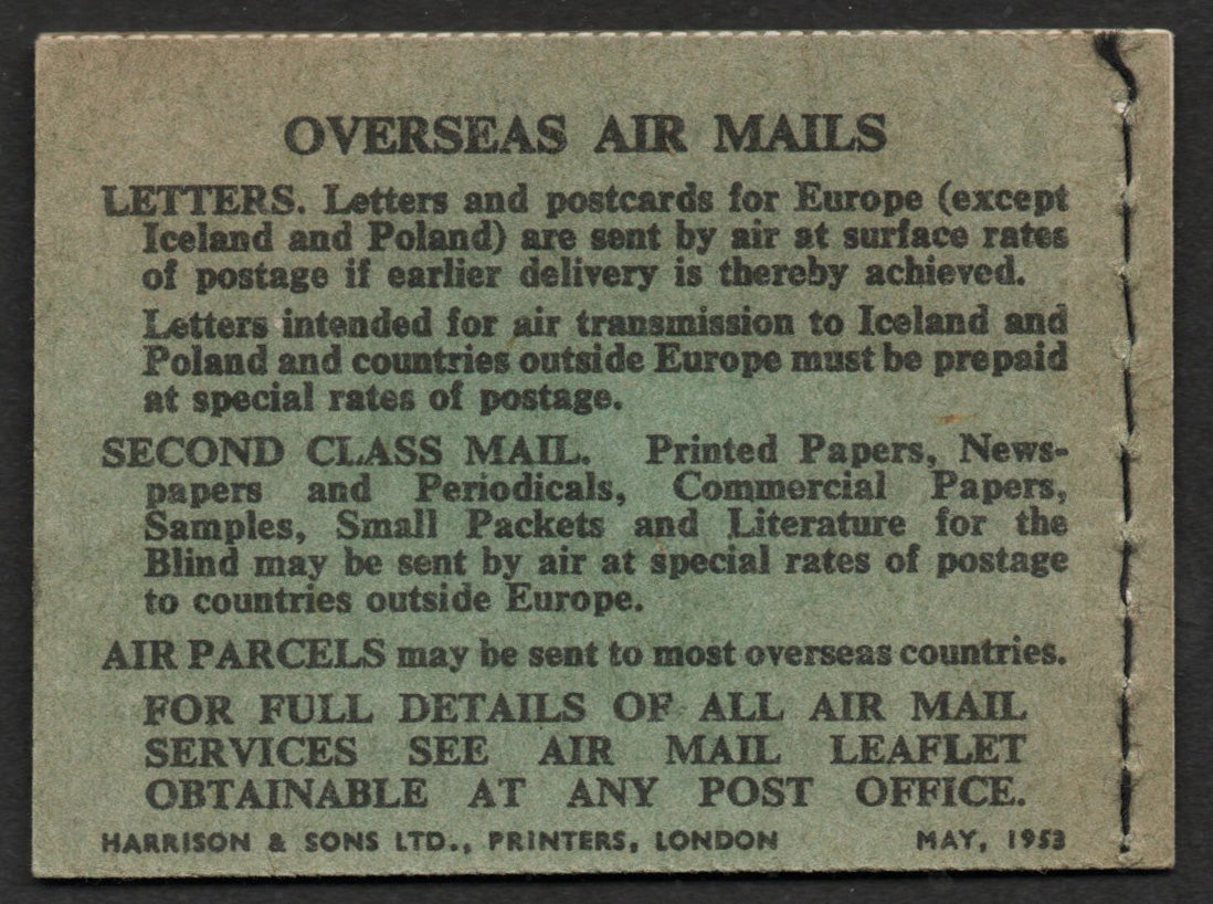 GB Mixed QEII & KGVI SG F1 2/6d Booklet May 1953 Complete & Mint (AM1129)
