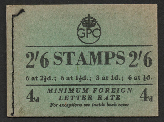 GB Mixed QEII & KGVI SG F1 2/6d Booklet May 1953 Complete & Mint 