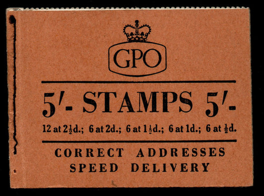 GB QEII SG H24 5/- Booklet Nov 1956  Complete & Mint