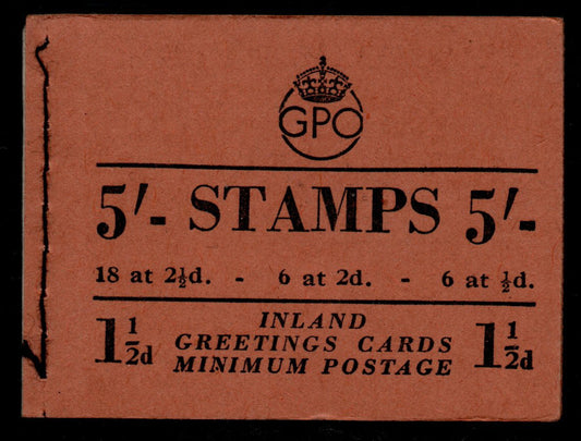 GB KGVI  5/- Booklet SG DB30 January 1952 Complete & Mint