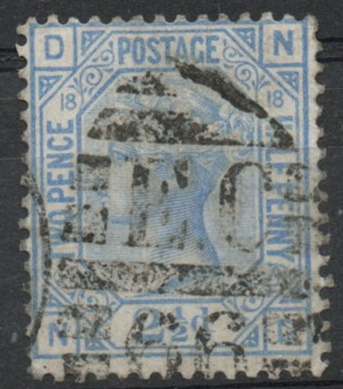 1880 GB QV SG142 2½d Blue Plate 18  (N-D)