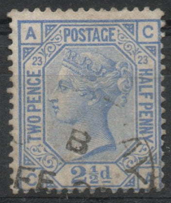 1880-83 GB QV SG157 2½d Blue Plate 23. (C-A)