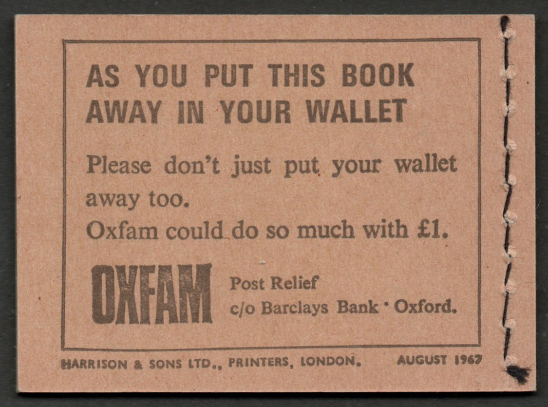 GB QEII Pre-Dec Booklet SGX16p (Phosphor) Aug 1967 U/M (AM1265)