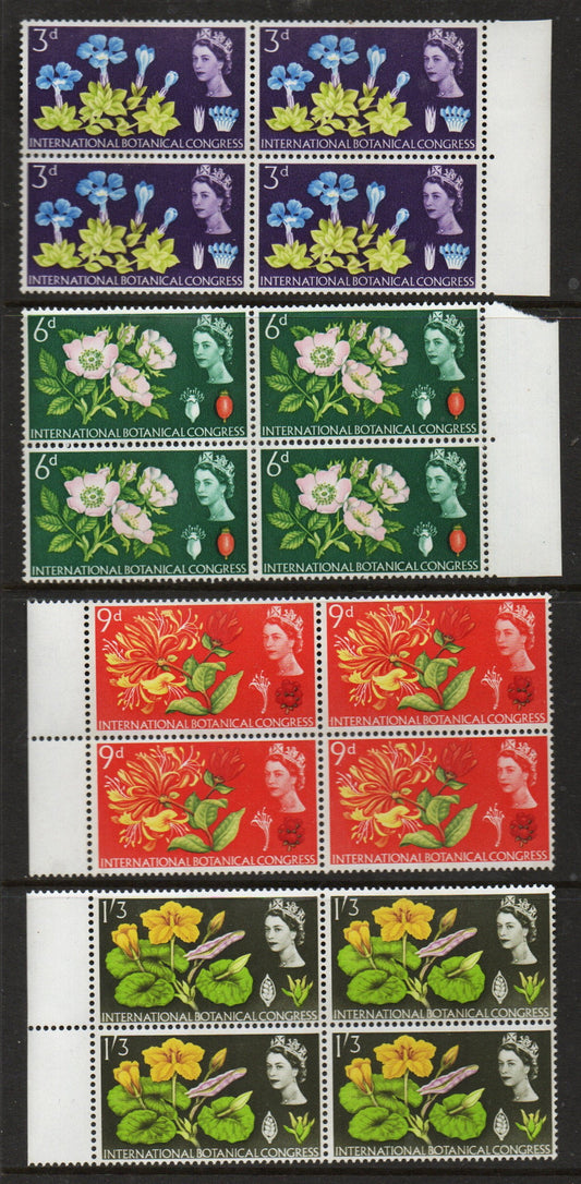 1964 QE II Int Botanical Congress SG655-658 Phosphor Blocks of 4 U/M