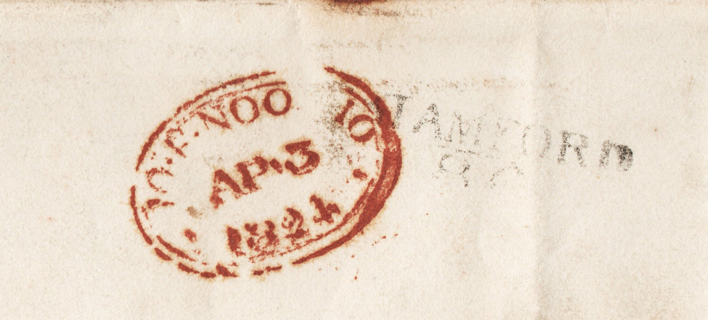 Share 1824 Pre Stamp Entire Leicester-London 1/6d Double Weight Charge. Details Below (AM1574)
