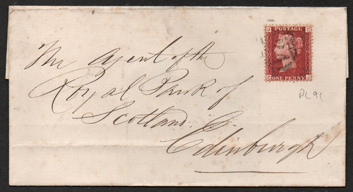 1867 Wrapper Knaresborough-Edinburgh to The Agent of Royal Bank Scotland 
