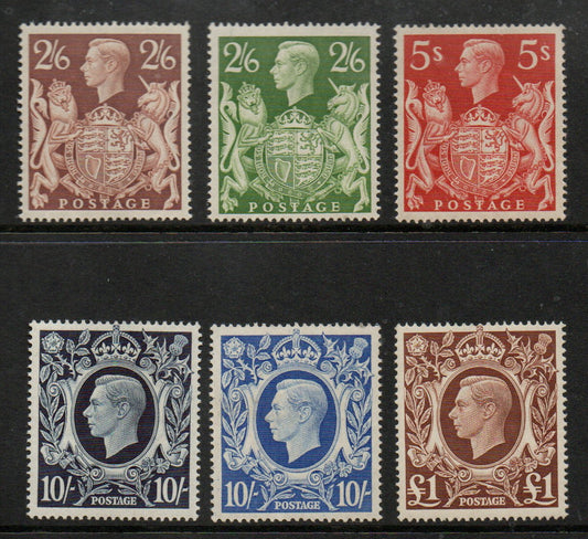 GB 1939 KGVI SG476-478c Arms Full Set U/M MNH